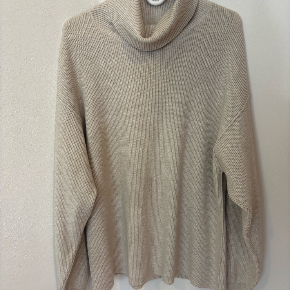 Free People Taupe Cowl Neck Sweater